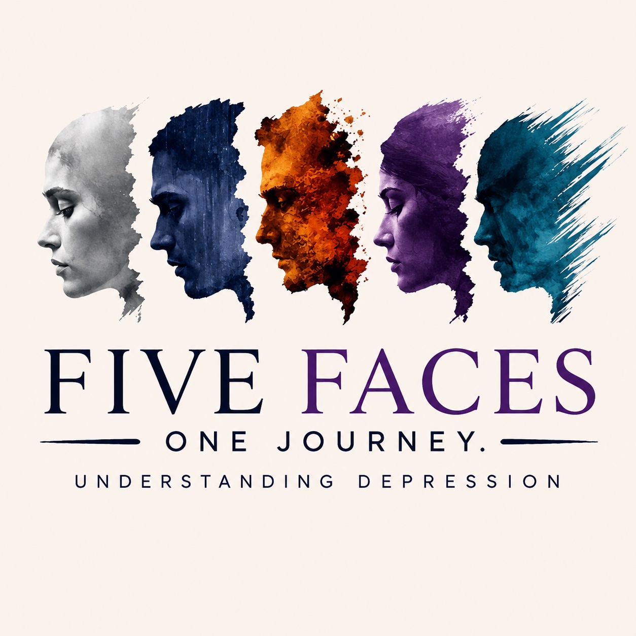 Five painted profiles representing the Five Faces framework